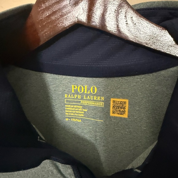 Ralph Lauren Performance Green and Navy Polo Shirt - Picture 5 of 8